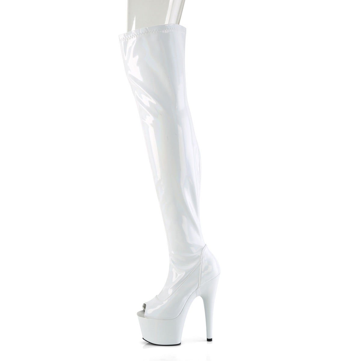 Pleaser   ADORE-3011HWR Wht Str. Holo/Wht Holo