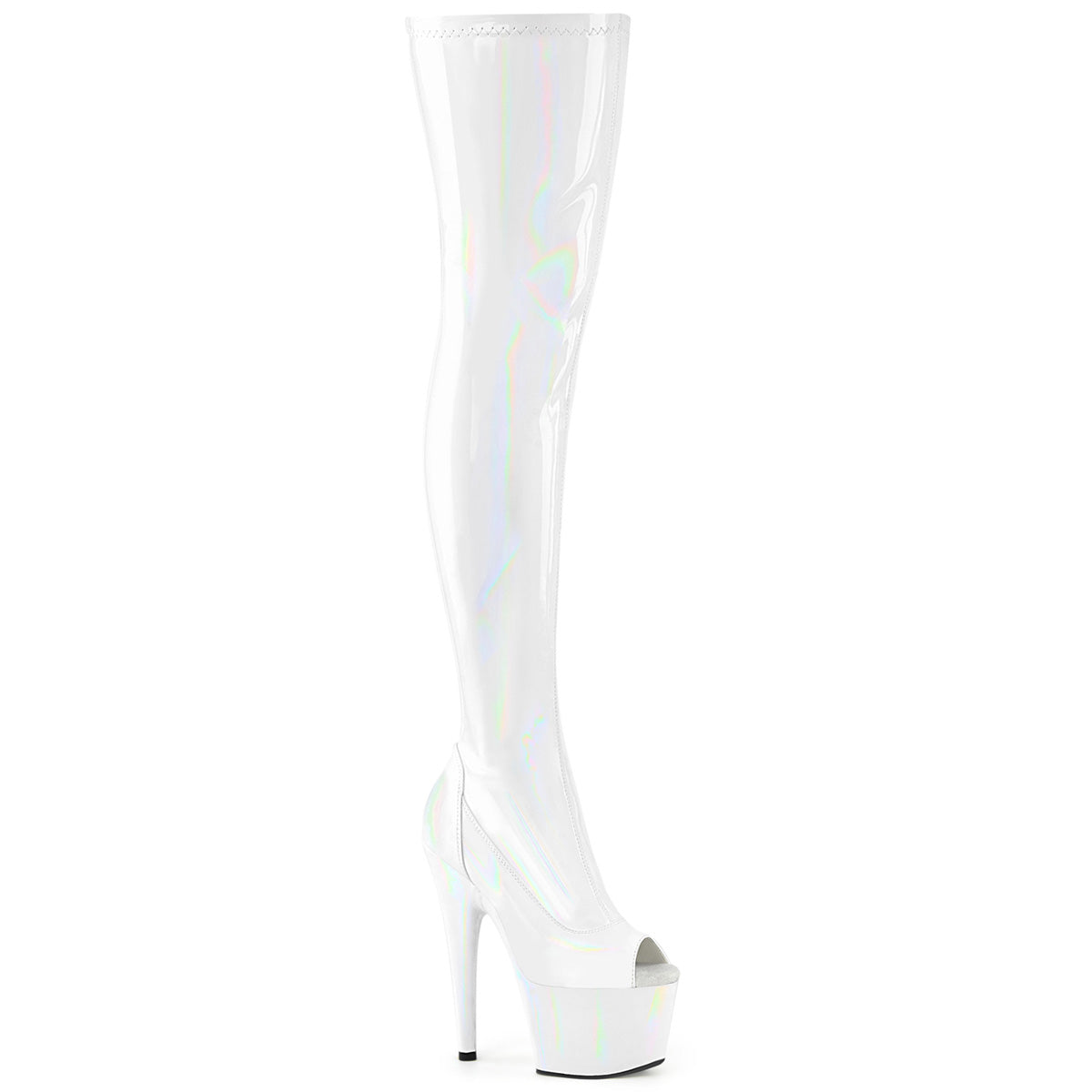 Pleaser   ADORE-3011HWR Wht Str. Holo/Wht Holo