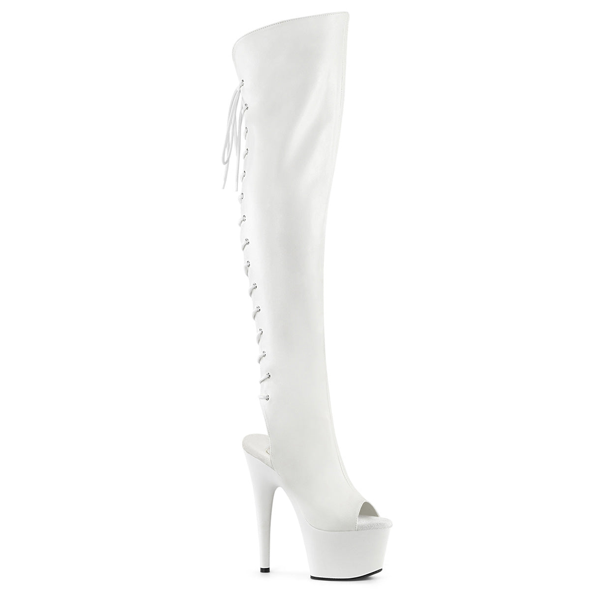 Pleaser   ADORE-3019 WHT FAUX PELLE/WHT MATTE