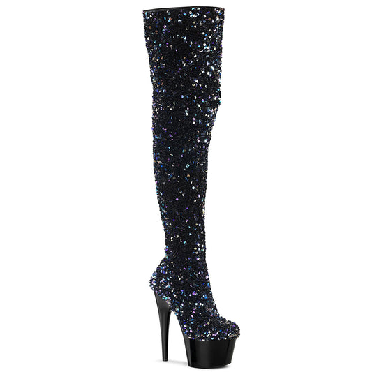Pleaser Stivali da donna ADORE-3020 BLK Multi Seuqins / BLK