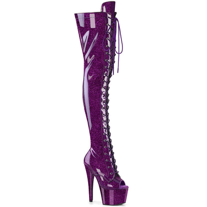Pleaser Women's Platform Shoes ADORE-3021GP Purple Glitter Pat/M