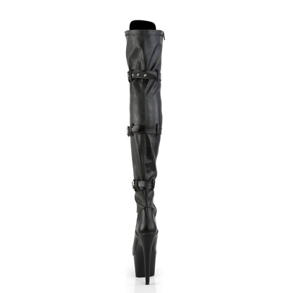 Pleaser Womens Boots ADORE-3028 Blk Str Faux Leather/Blk Matte
