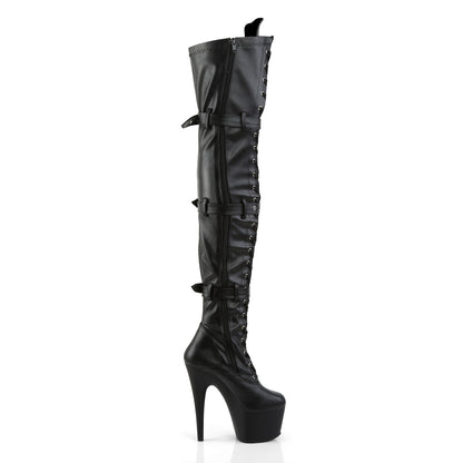 Pleaser Stivali da donna ADORE-3028 BLK STR FAUX PELLE / BLK MATTE