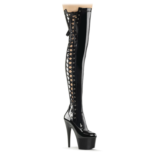 Pleaser Stivali da donna ADORE-3050 BLK STR PAT / BLK