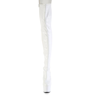 Pleaser Women's Platform Shoes ADORE-3850 Wht Str. Pat/Wht