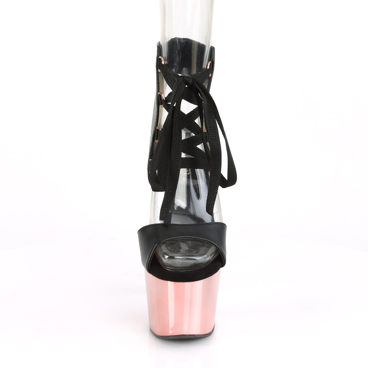 Pleaser Sandali da donna ADORE-700-14 BLK in ecopelle / oro rosa cromo