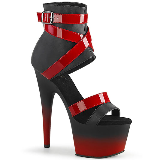 Pleaser Sandali da donna ADORE-700-15 BLK Faux Pelle-Red Pat / Blk-Red Matte