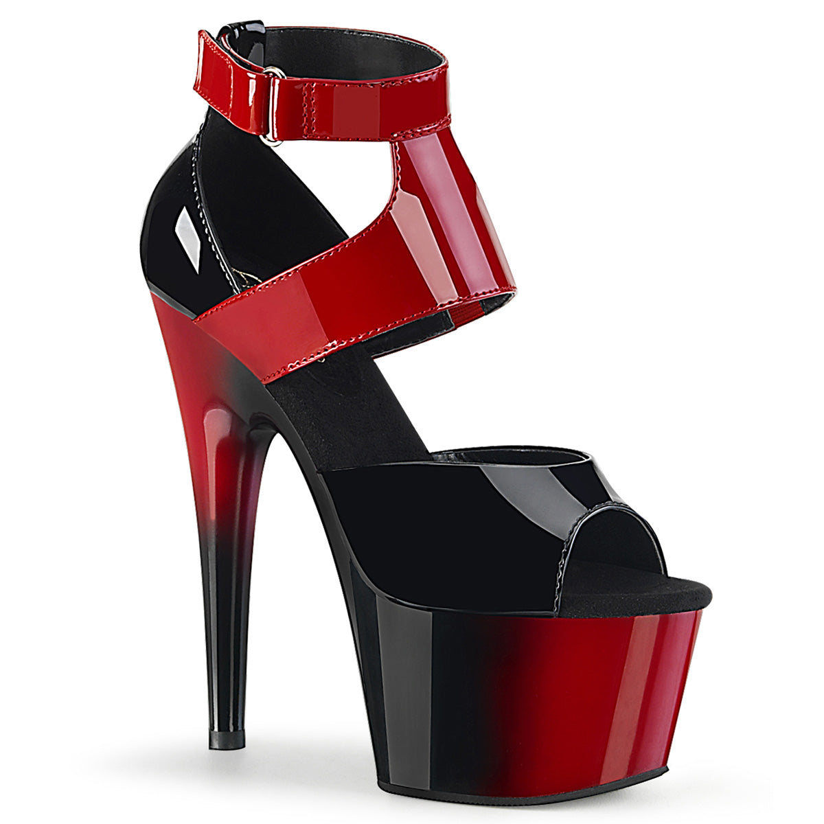 Pleaser Sandali da donna ADORE-700-16 BLK-RED PAT / RED-BLK