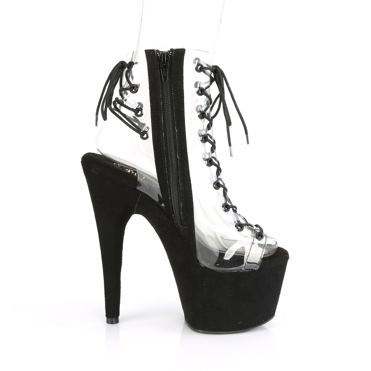 Pleaser Stivaletti da donna ADORE-700-30FS CLR / BLK FAUX Suede Suede