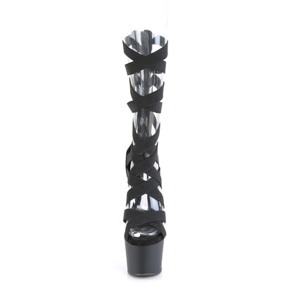 Pleaser  Sandali ADORE-700-48 BLK Elastic Band-Ecox Leather / Blk Matte