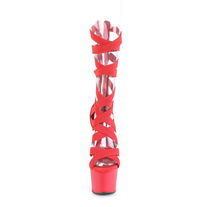 Pleaser  Sandali ADORE-700-48 Rosso Elastic Band-Ecox Leather / Red Matte