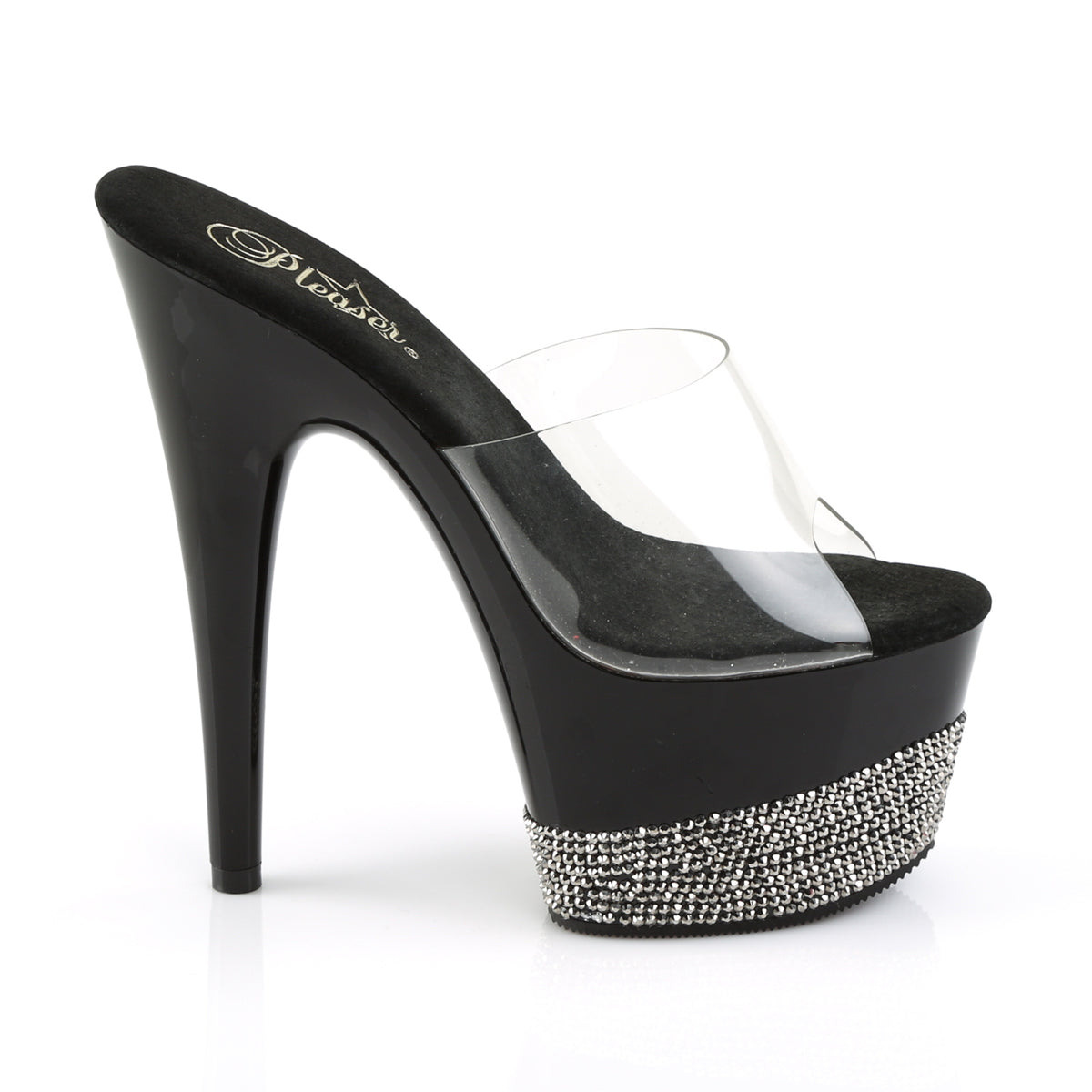 Pleaser Sandali da donna ADORE-701-3 CLR / BLK-PEWTER RS