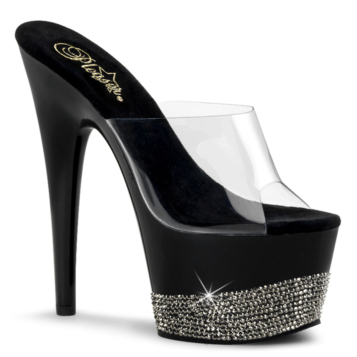 Pleaser Sandali da donna ADORE-701-3 CLR / BLK-PEWTER RS