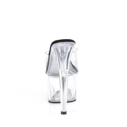 Pleaser Womens Sandals ADORE-701 Clr-Blk/Clr