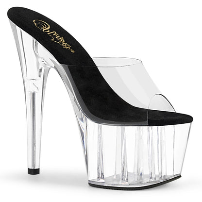 Pleaser Womens Sandals ADORE-701 Clr-Blk/Clr