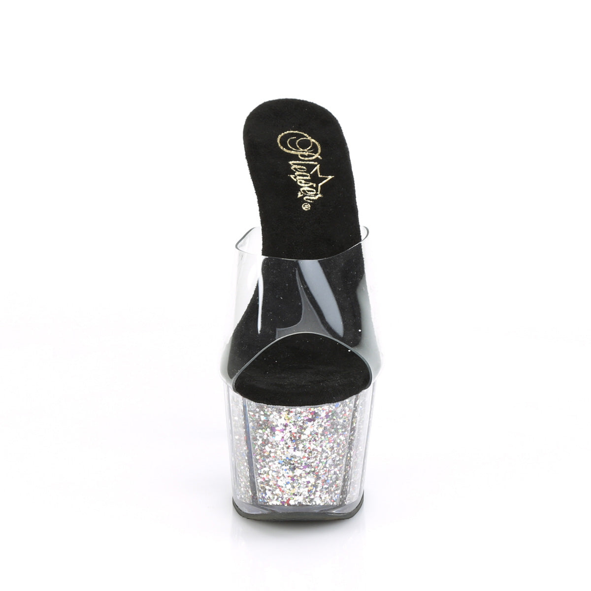 Pleaser Sandali da donna ADORE-701CG CLR / SLV Coriandoli glitter