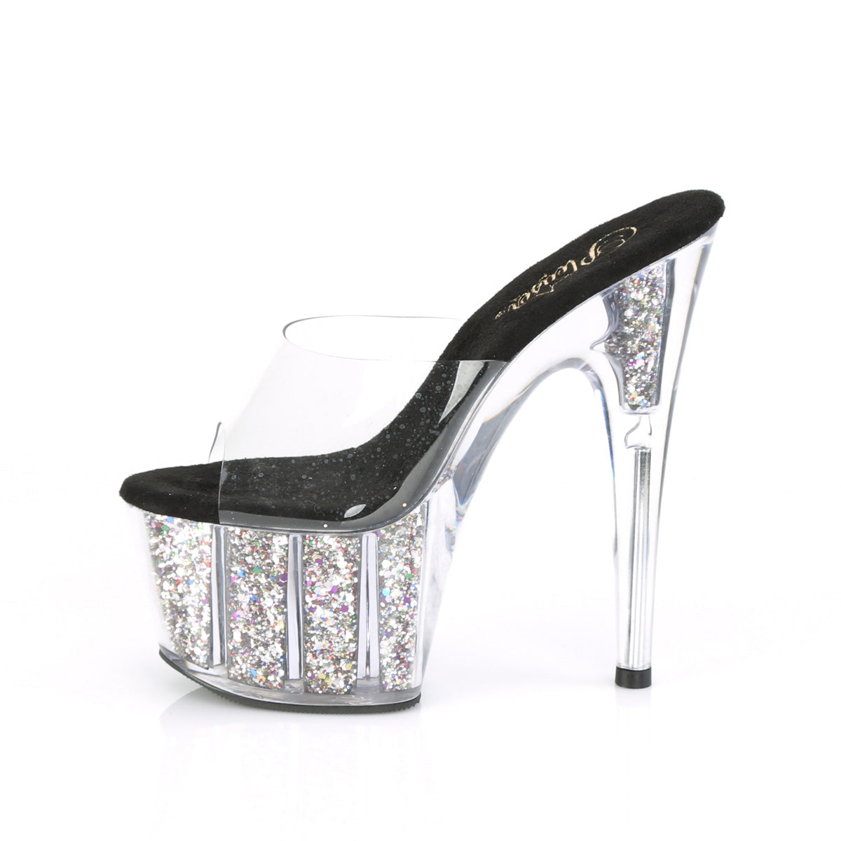 Pleaser Sandali da donna ADORE-701CG CLR / SLV Coriandoli glitter
