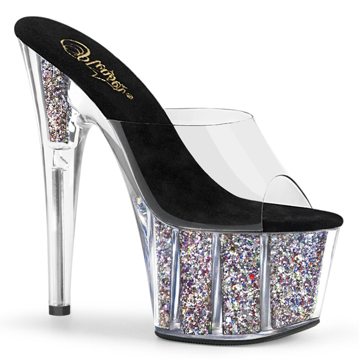 Pleaser Sandali da donna ADORE-701CG CLR / SLV Coriandoli glitter