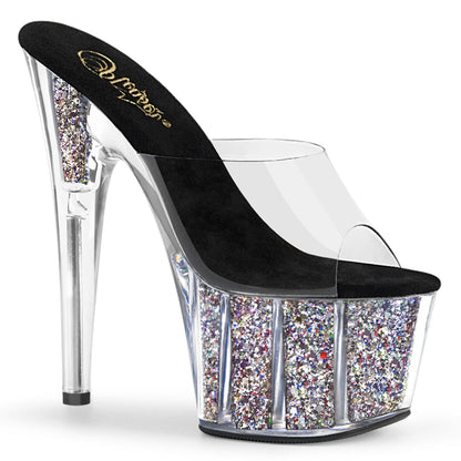Pleaser Sandali da donna ADORE-701CG CLR / SLV Coriandoli glitter