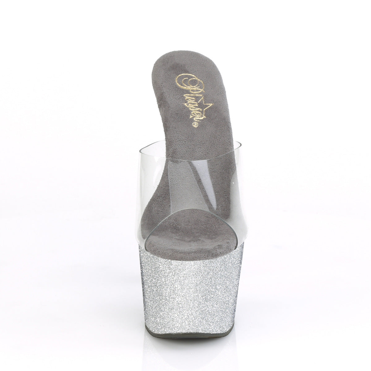 Pleaser Sandali da donna ADORE-701ombre CLR / SLV-BLK Ombre mini glitter