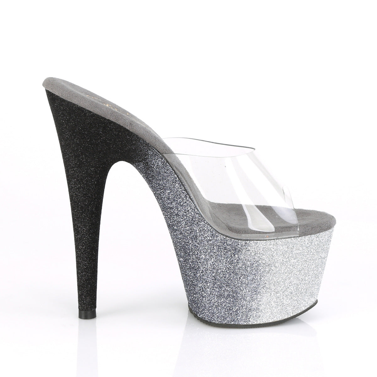 Pleaser Sandali da donna ADORE-701ombre CLR / SLV-BLK Ombre mini glitter