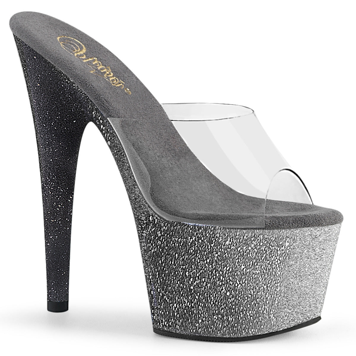 Pleaser Sandali da donna ADORE-701ombre CLR / SLV-BLK Ombre mini glitter