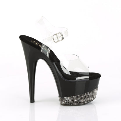 Pleaser Sandali da donna ADORE-708-3 CLR / BLK-PEWTER RS