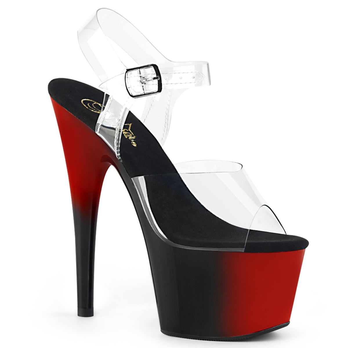 Pleaser Sandali da donna ADORE-708BR CLR / RED-BLK