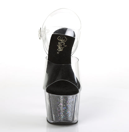 Pleaser Women's Platform Shoes ADORE-708CG Clr/Blk Confetti Glitter