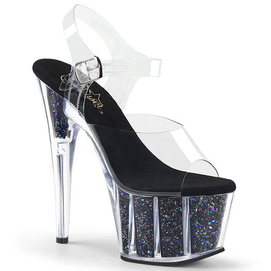 Pleaser Sandali da donna ADORE-708CG CLR / BLK Coriandoli glitter