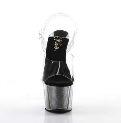 Pleaser Sandali da donna ADORE-708G CLR / BLK glitter inserti