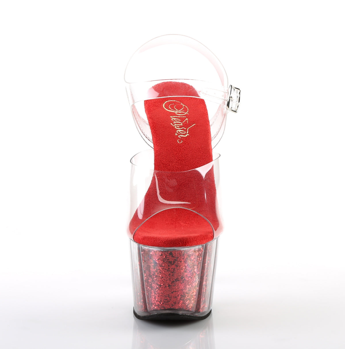 Pleaser Sandali da donna ADORE-708G CLR / Inserti di glitter rossi