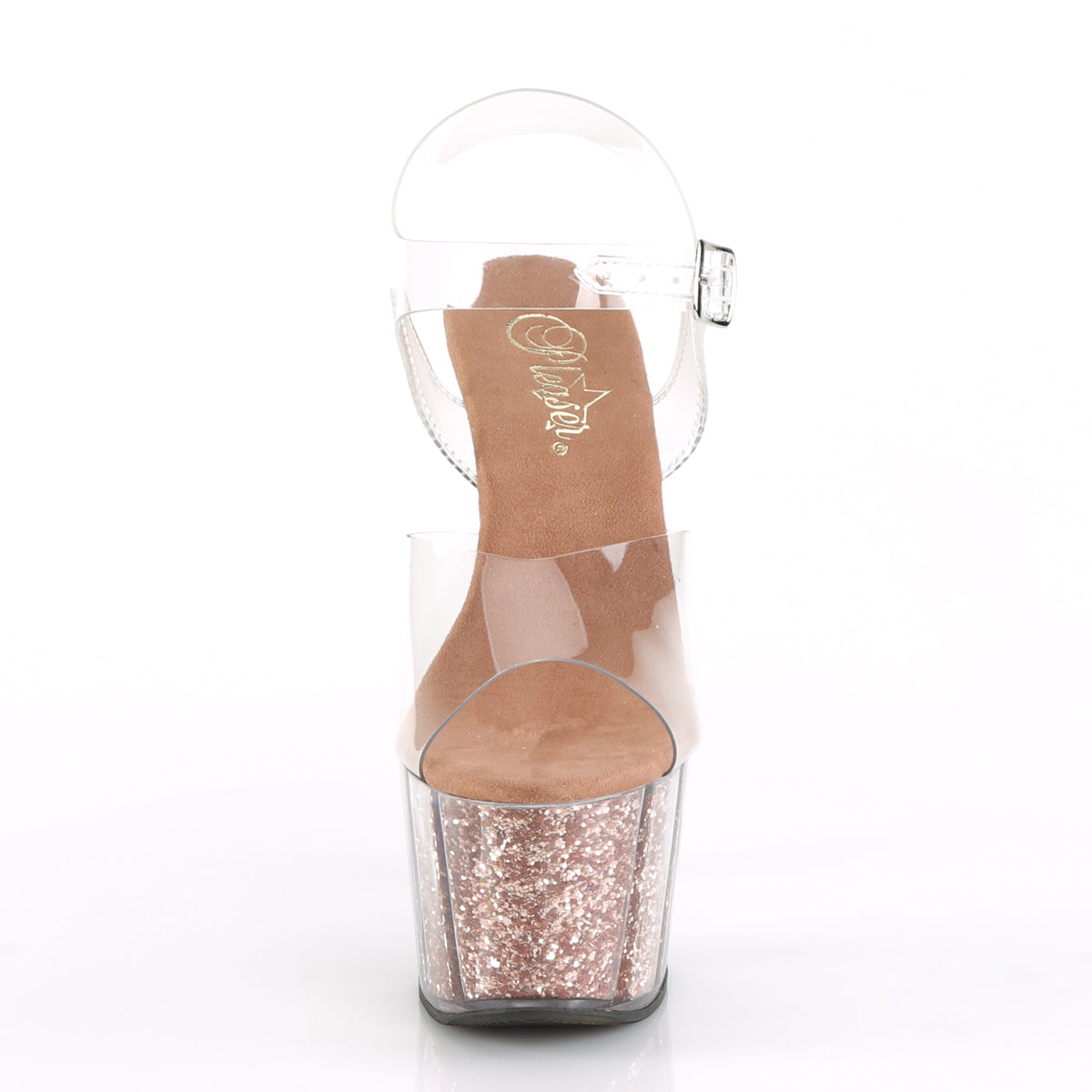 Pleaser Sandali da donna ADORE-708G inserti glitter clr / oro rosa