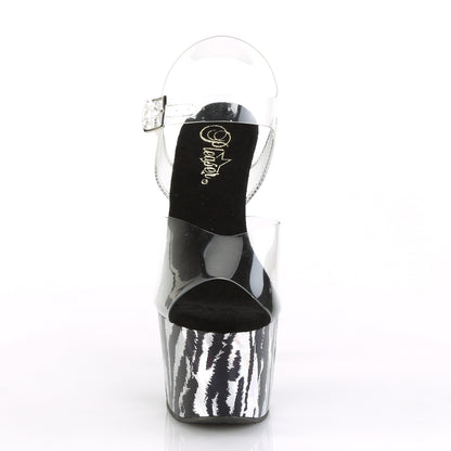 Pleaser Sandali da donna ADORE-708HP-2 CLR / BLK-SLV Hologram
