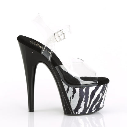 Pleaser Sandali da donna ADORE-708HP-2 CLR / BLK-SLV Hologram