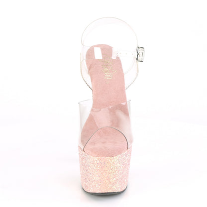 Pleaser Sandali da donna ADORE-708lg CLR / Dusty Blush glitter