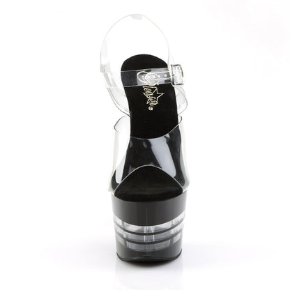 Pleaser Womens Sandals ADORE-708LN Clr/Blk