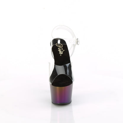 Pleaser   ADORE-708MCH Clr/Purple-Green Matte Chrome