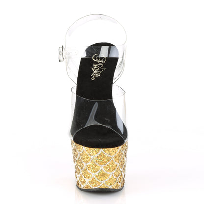 Pleaser Sandali da donna ADORE-708mslg CLR / GOLD multi glitter
