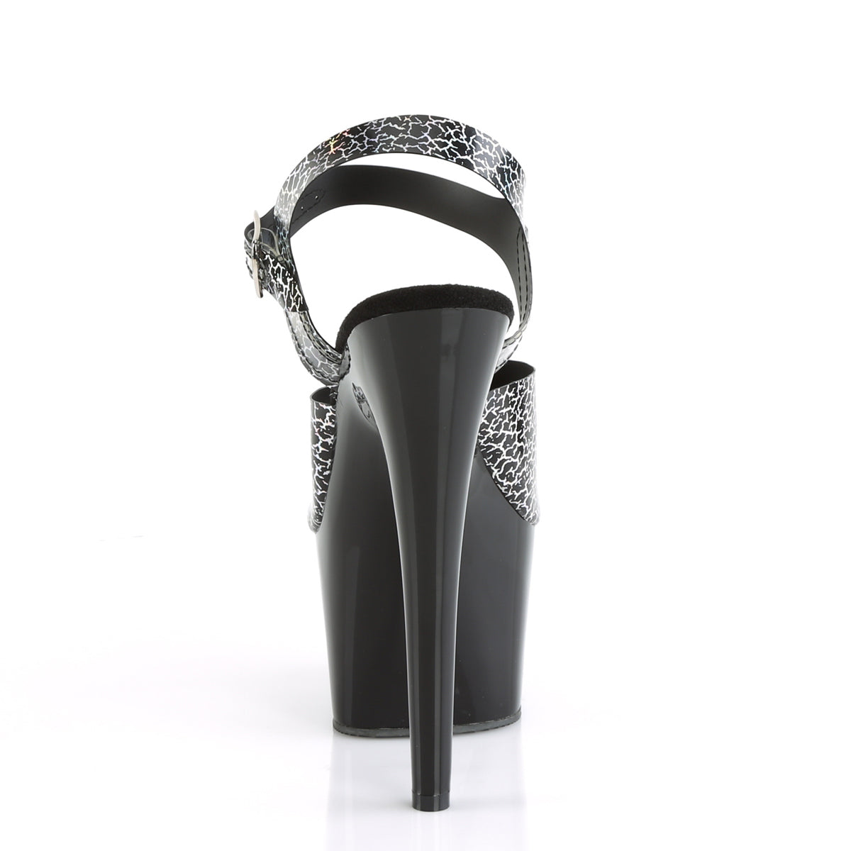 Pleaser Sandali da donna ADORE-708N-ck Blk Crackle Hologram TPU / BLK