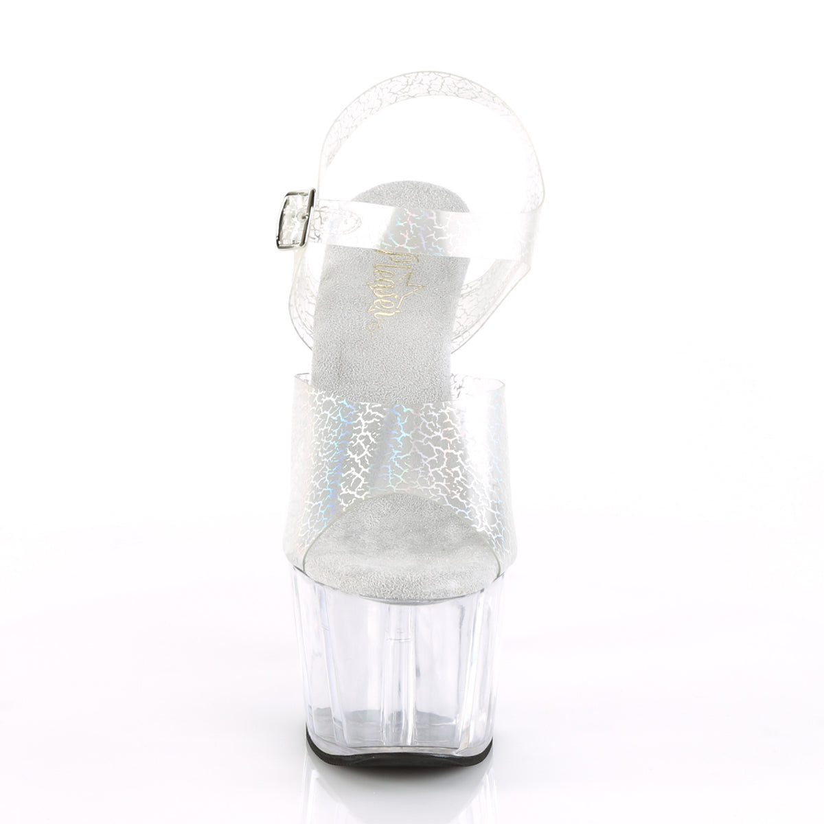 Pleaser Sandali da donna ADORE-708N-ck SLV Crackle Hologram TPU / CLR