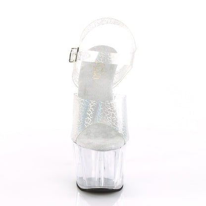 Pleaser Sandali da donna ADORE-708N-ck SLV Crackle Hologram TPU / CLR