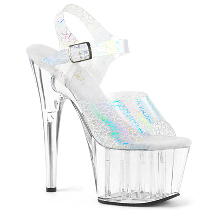 Pleaser Sandali da donna ADORE-708N-ck SLV Crackle Hologram TPU / CLR