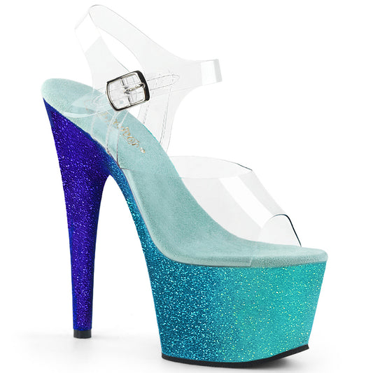 Pleaser Sandali da donna ADORE-708ombre CLR / Aqua-Blue Ombre