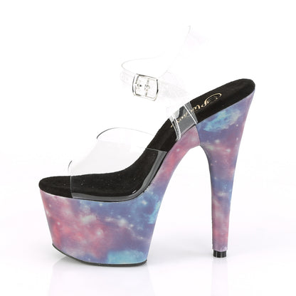 Pleaser Womens Sandals ADORE-708REFL Clr/Purple-Blue Reflective