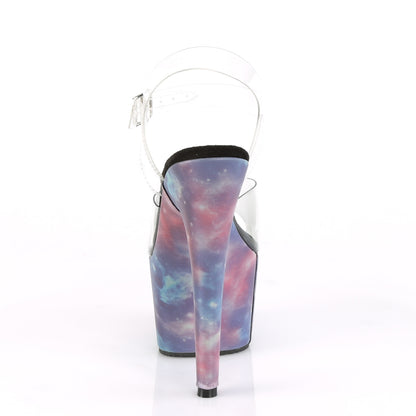 Pleaser Womens Sandals ADORE-708REFL Clr/Purple-Blue Reflective