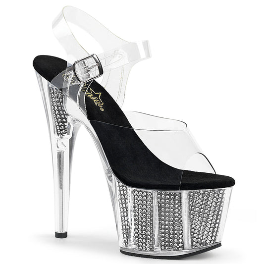 Pleaser Sandali da donna ADORE-708SRS CLR / BLK SRS
