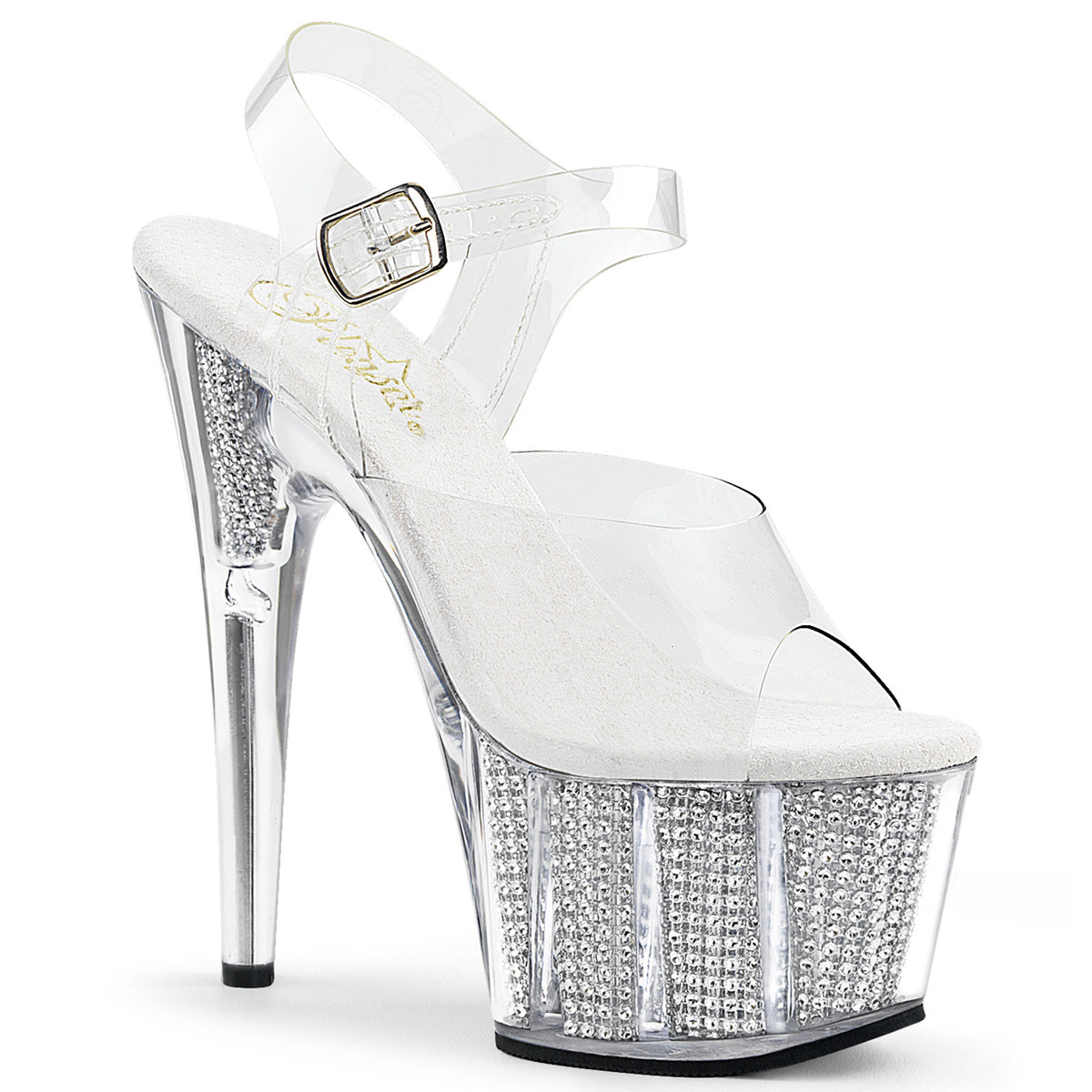 Pleaser Sandali da donna ADORE-708SRS CLR / SLV SRS