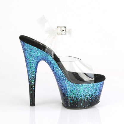 Pleaser Sandali da donna ADORE-708SS CLR / BLK-Blue Multitter