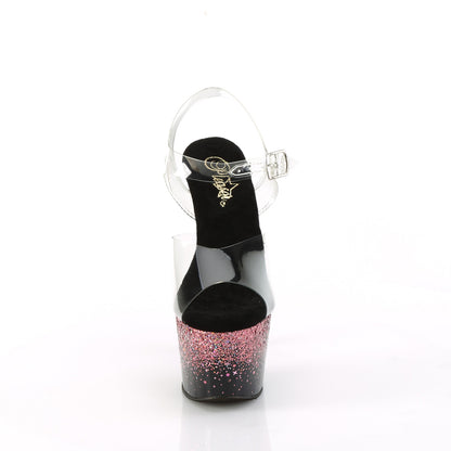 Pleaser   ADORE-708SS CLR/BLK-pink Multitter